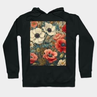 anemone and poppy flower pattern 5 Hoodie